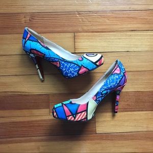 ROMERO BRITTO Artist Heels RARE